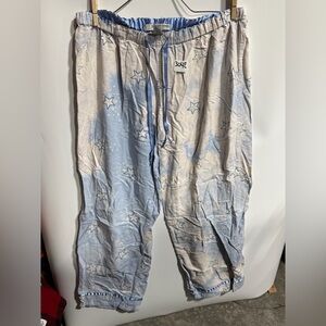 #3042-Women's Starry Sky Pajama Pants - Blue and Cream